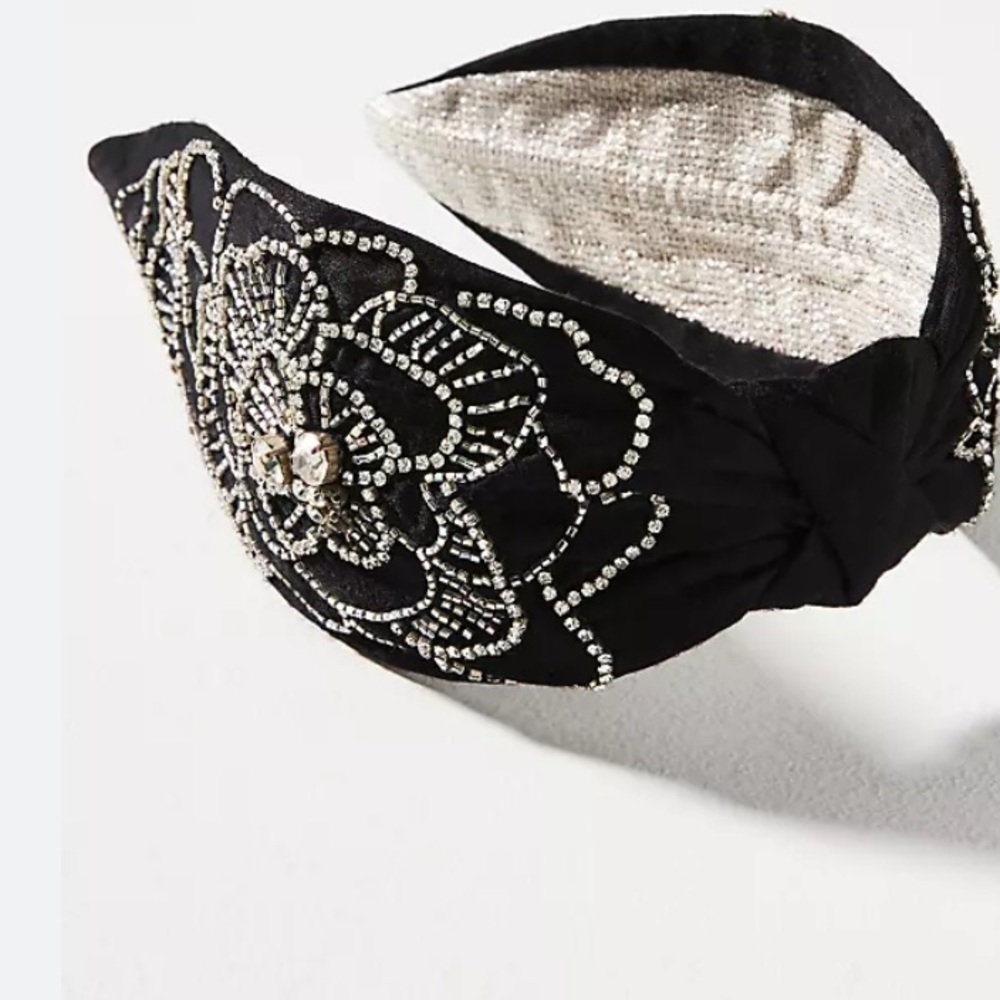 Anthropologie namjosh navy diamond flower headband new without tags